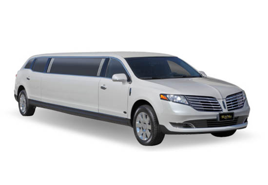 white, 8 passenger stretch limousine exterior